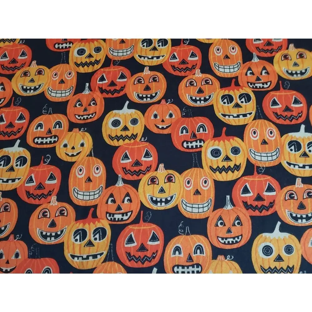 RARE Alexander Henry Jack O Lantern Jr Halloween Fabric 2 Yards 2014 Pumpkins